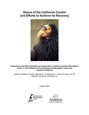 AOU and Audubon Report: Status of the California Condor and Efforts To