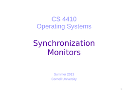 Synchronization Monitors
