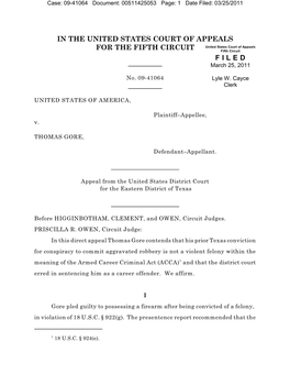 Case: 09-41064 Document: 00511425053 Page: 1 Date Filed: 03/25/2011