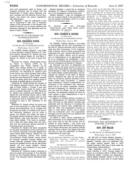 CONGRESSIONAL RECORD— Extensions of Remarks E1216 HON