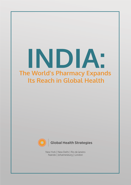 India: the World's Pharmacy Expands Its Reach in Global Health