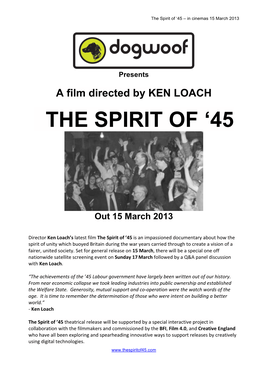 The Spirit of ‘45 – in Cinemas 15 March 2013