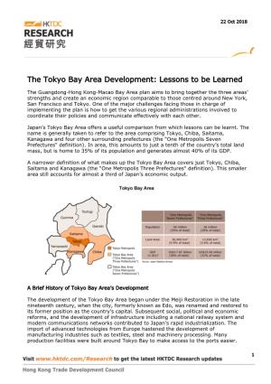 The Tokyo Bay Area Development: Lessons to Be Learned