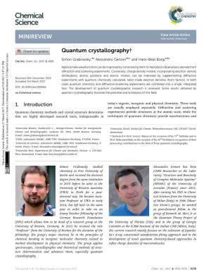 Quantum Crystallography†