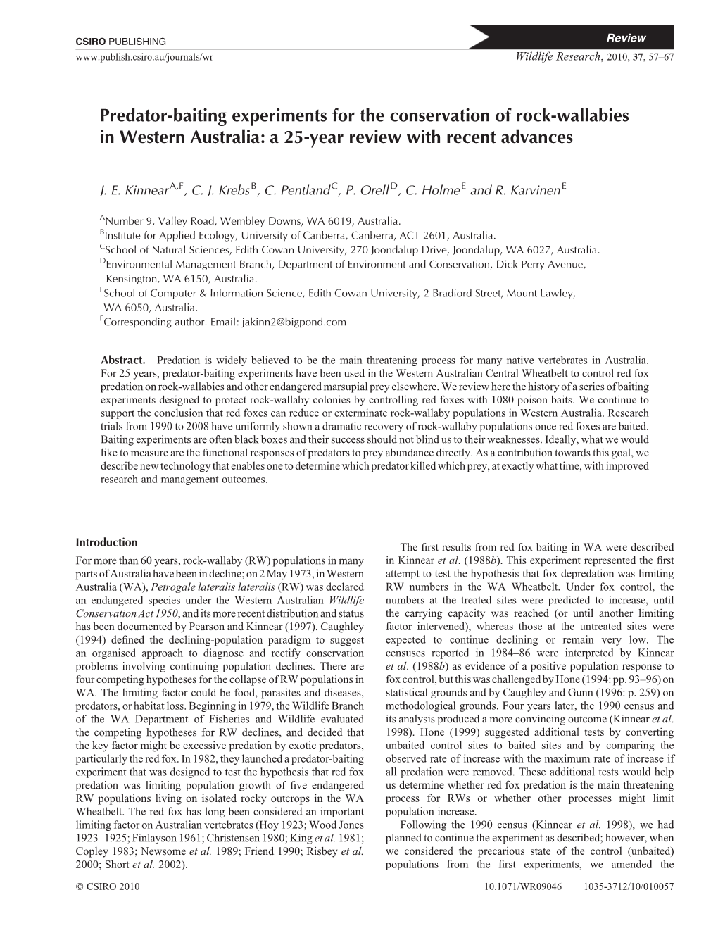 Predator-Baiting Experiments for the Conservation of Rock-Wallabies in Western Australia: a 25-Year Review with Recent Advances