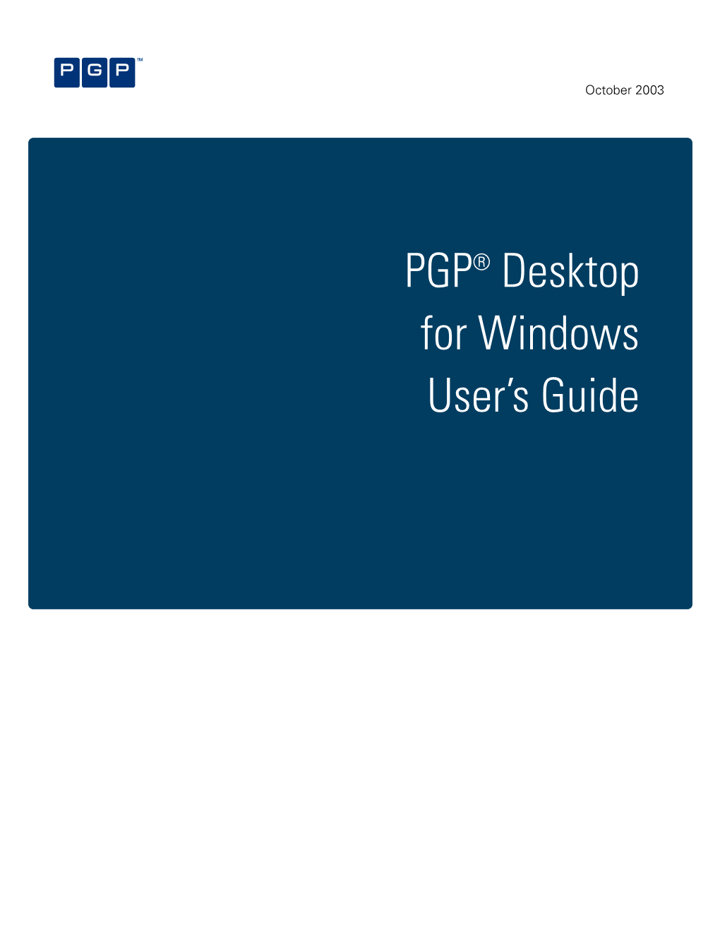 PGP® Desktop for Windows User's Guide