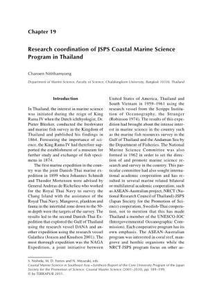 Research Coordination of JSPS Coastal Marine Science Program in Thailand
