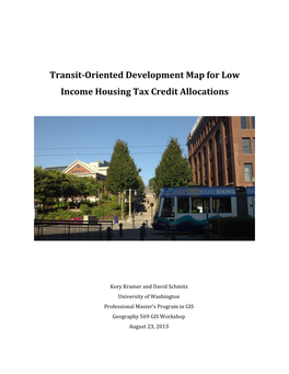 Transit-Oriented Development Map for Low Income Housing Tax Credit Allocations