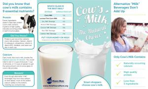 Beverages Don't Add up Did You Know That Cow's Milk Contains 9