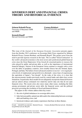 Sovereign Debt and Financial Crises: Theory and Historical Evidence