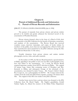 Chapter 6: Pursuit of Additional Records and Information C