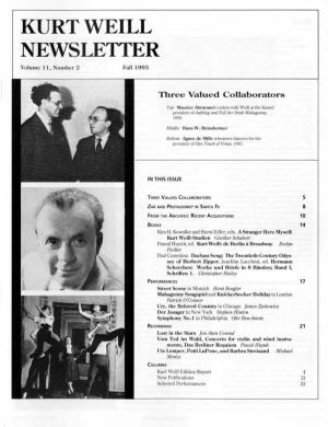 Newsletfer Volume 11, Number 2 Fall 1993