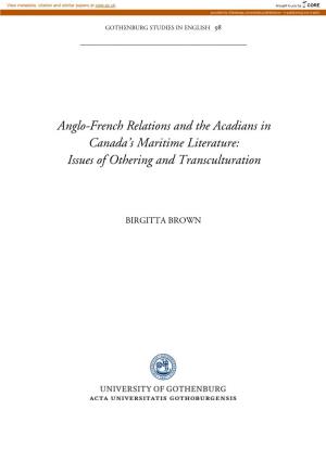 Anglo-French Relations and the Acadians in Canada's