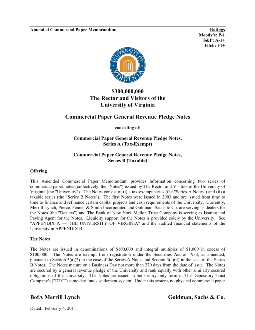 (Tax-Exempt) Commercial Paper General Revenue Pledge Notes, Series B