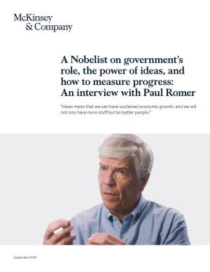A Nobelist on Government's Role, the Power of Ideas, and How To