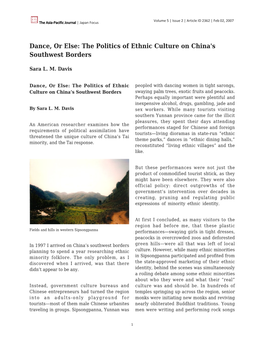 The Politics of Ethnic Culture on China's Southwest Borders