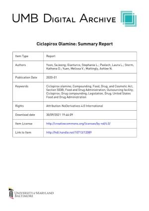 Ciclopirox Olamine: Summary Report