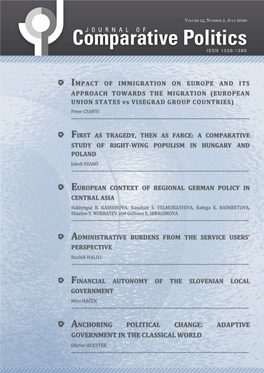 IMPACT of IMMIGRATION on EUROPE and ITS APPROACH TOWARDS the MIGRATION (EUROPEAN UNION STATES Vs VISEGRAD GROUP COUNTRIES) Peter CSANYI