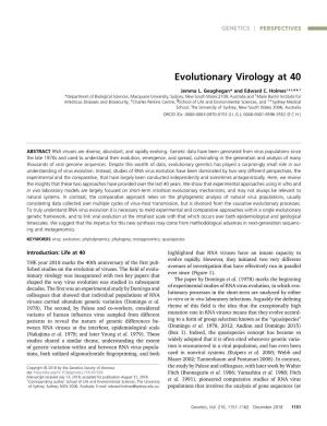 Evolutionary Virology at 40