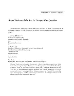 Bound States and the Special Composition Question