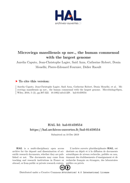 Microvirga Massiliensis
