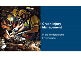 Crush Injury Management