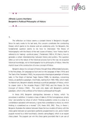 Alfredo Lucero-Montano Benjamin's Political Philosophy of History 1