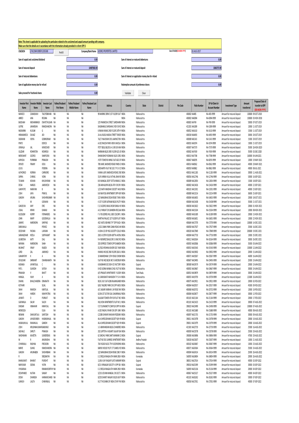 2. Form IEPF-2 Deposit