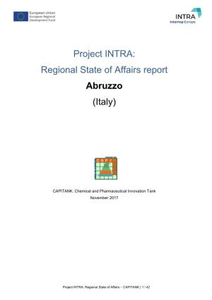 Project INTRA: Regional State of Affairs Report Abruzzo (Italy)