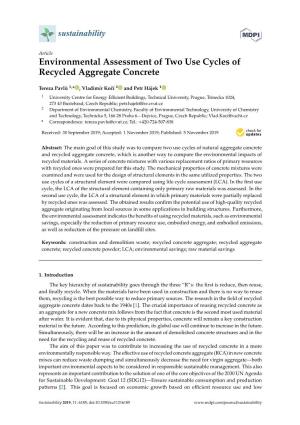 Environmental Assessment of Two Use Cycles of Recycled Aggregate Concrete