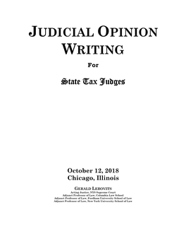 Judicial Opinion Writing: Gerald Lebovits