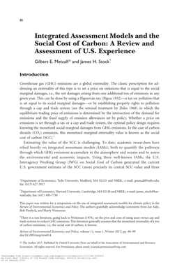 Integrated Assessment Models and the Social Cost of Carbon: a Review and Assessment of U.S