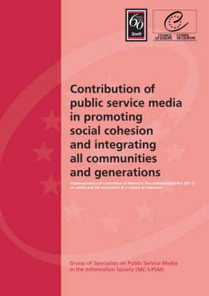 Contribution of Public Service Media in Promoting Social Cohesion