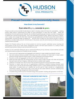 Precast Concrete – Environmentally Aware