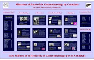 Faits Saillants De La Recherche En Gastroentérologie Par Les Canadiens Milestones of Research in Gastroenterology by Canadians
