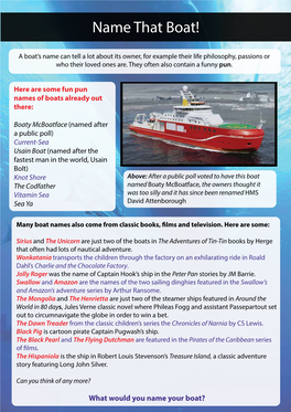 Boats Fact Sheets 3