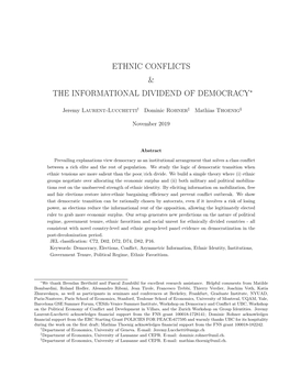 Ethnic Conflicts & the Informational Dividend of Democracy