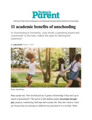 11 Academic Benefits of Unschooling