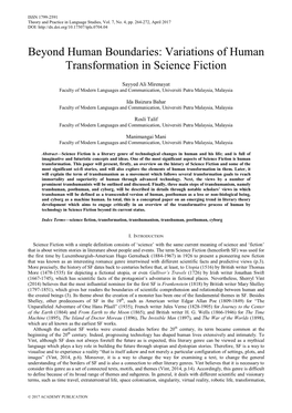 Variations of Human Transformation in Science Fiction