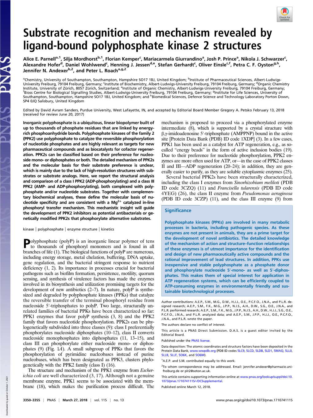 Substrate Recognition and Mechanism Revealed by Ligand-Bound Polyphosphate Kinase 2 Structures