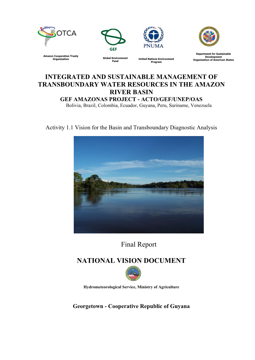 Preparation for the National Vision on the Amazon Basin Â€“ Republic Of