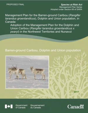 Barren-Ground Caribou, Dolphin and Union Population
