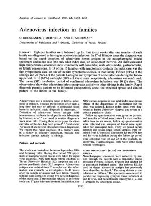 Adenovirus Infection in Families