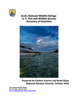 Arctic National Wildlife Refuge Summary of Activities
