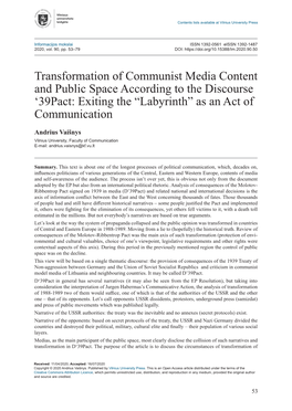 Transformation of Communist Media Contentand Public