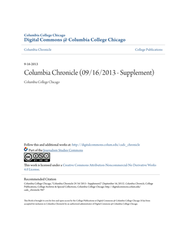 Columbia Chronicle (09/16/2013 - Supplement) Columbia College Chicago