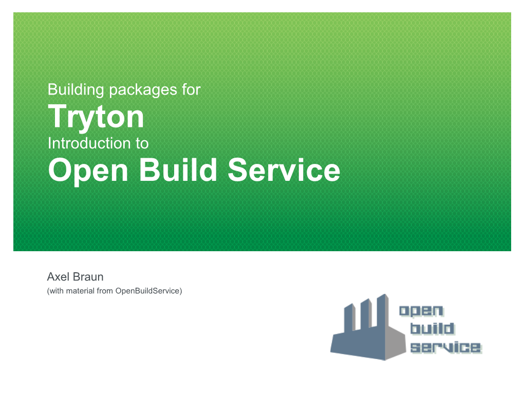 Tryton Open Build Service