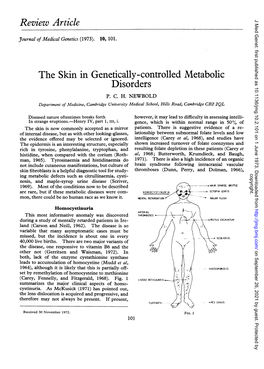 The Skin in Genetically-Controlled Metabolic Disorders P