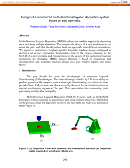 Design of a Customized Multi-Directional Layered Deposition System Based on Part Geometry