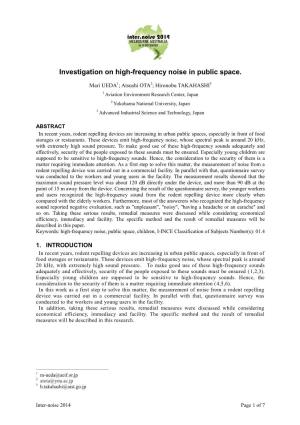 Investigation on High-Frequency Noise in Public Space